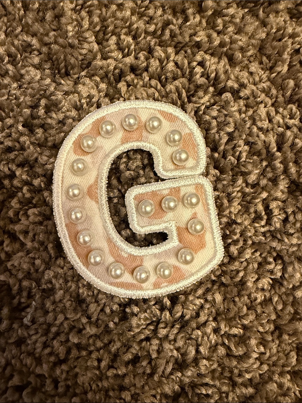 New stoney clover lane animal print letter G pearl patch